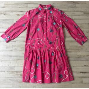 Cute Tyler Boe Drop Waist Pink Nautical Theme Sail Anchor Dress sz XS EUC